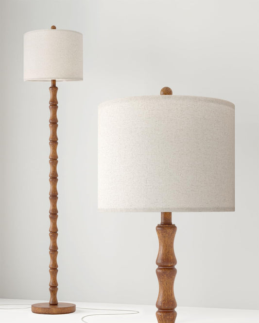BOBOMOMO 62" Rustic Floor Lamp for Living Room