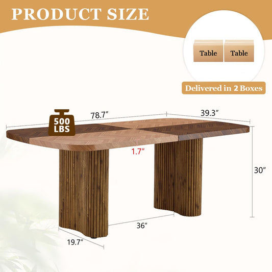 Rejeke Large Mid-Century Modern Dining Room Table Set