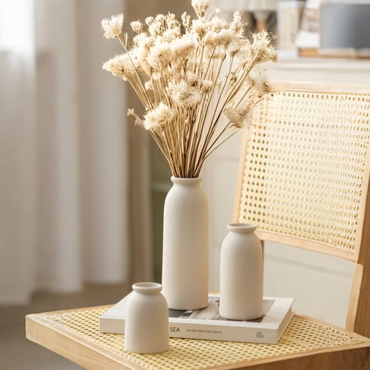 Set of 3 Modern Boho Ceramic Decorative Vases