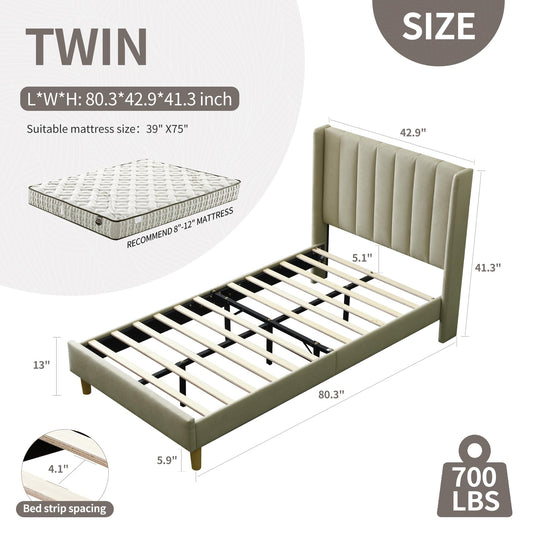 Modern Upholstered Platform Bed Frame