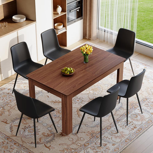 Large Walnut Dining Table Set for 6-10 People