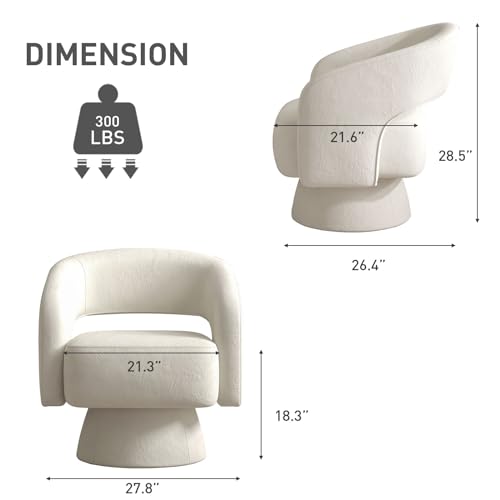 Set of 2 Velvet Swivel Barrel Accent Chairs
