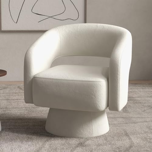 Set of 2 Velvet Swivel Barrel Accent Chairs