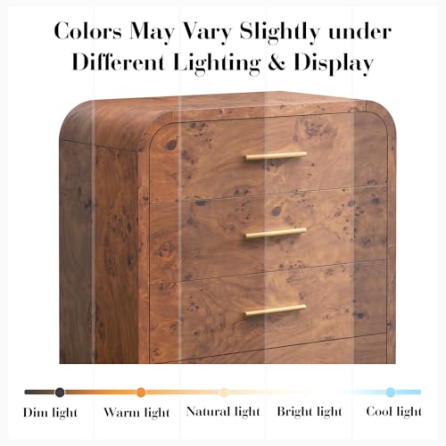 Modern Curved Drawer Dresser TV Stand