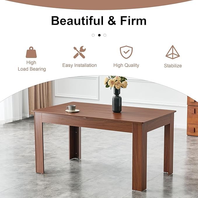 Large Walnut Dining Table Set for 6-10 People