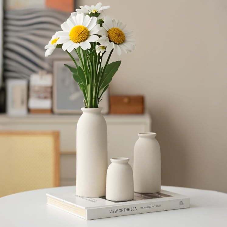 Set of 3 Modern Boho Ceramic Decorative Vases