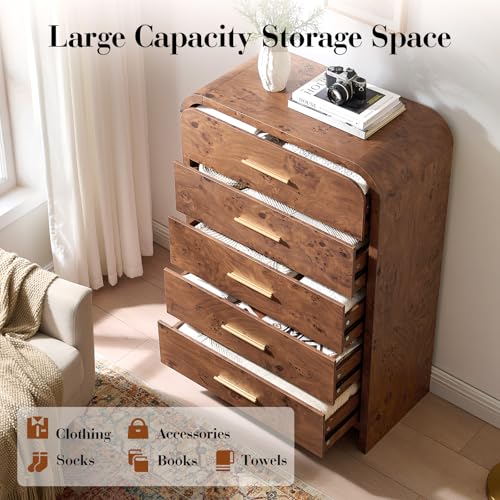 Modern Curved Drawer Dresser TV Stand