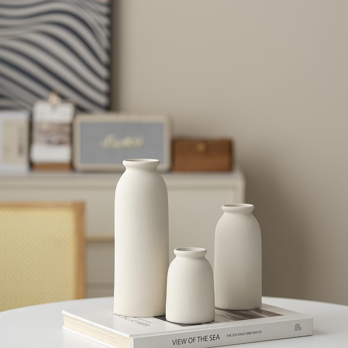 Set of 3 Modern Boho Ceramic Decorative Vases