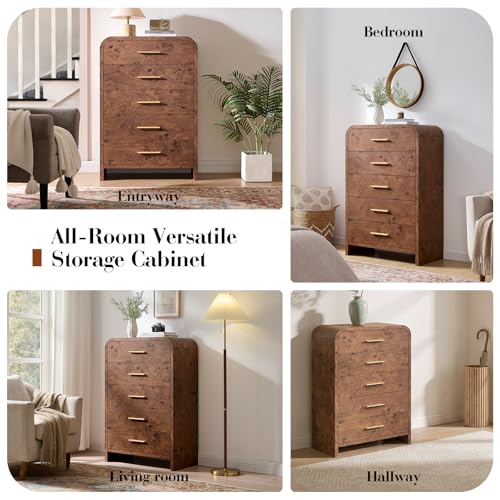 Modern Curved Drawer Dresser TV Stand