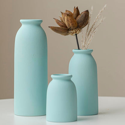 Set of 3 Modern Boho Ceramic Decorative Vases