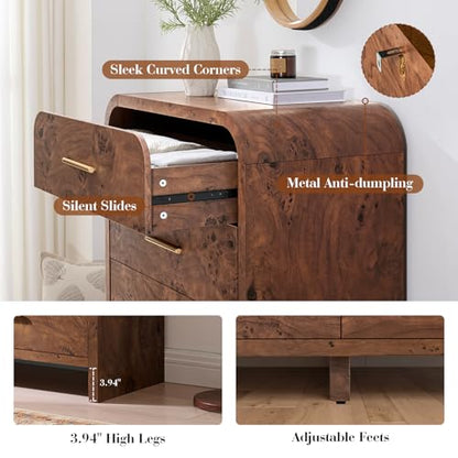 Modern Curved Drawer Dresser TV Stand