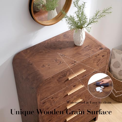 Modern Curved Drawer Dresser TV Stand