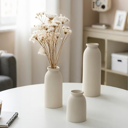 Set of 3 Modern Boho Ceramic Decorative Vases