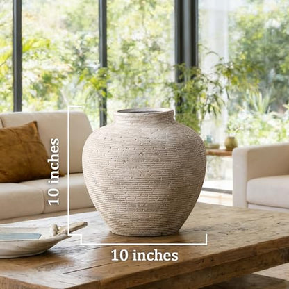 Rustic Farmhouse Ceramic Flower Vase Decor