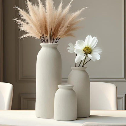 Set of 3 Modern Boho Ceramic Decorative Vases