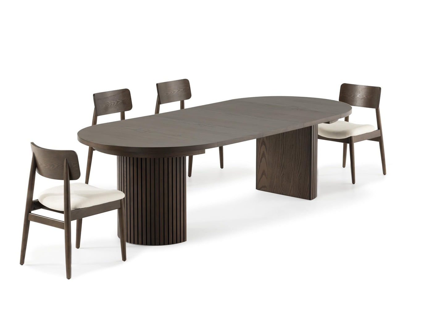 Solid Wood Extendable Round Dining Table Set