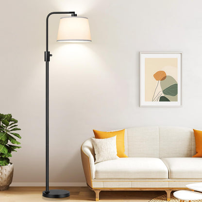 Modern Arc Floor Lamp with Linen Shade