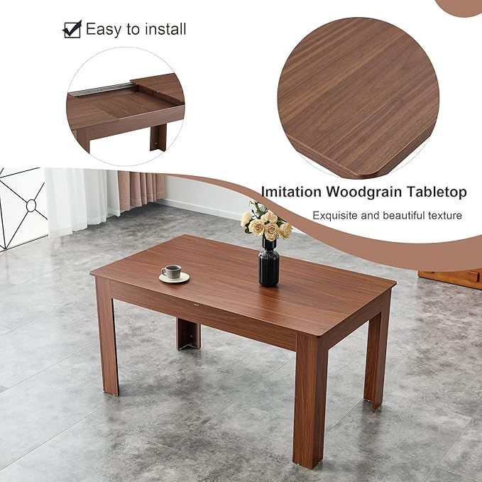 Large Walnut Dining Table Set for 6-10 People