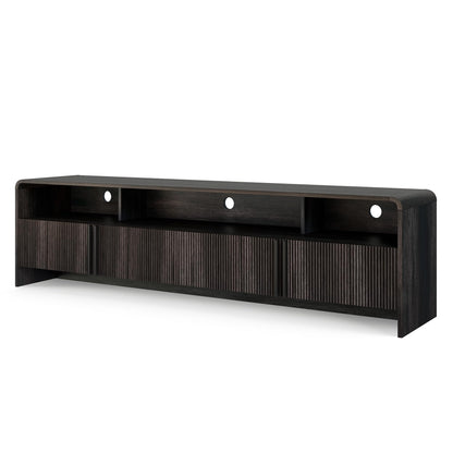 Modern Fluted TV Stand with Storage Cabinets