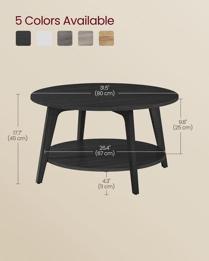 VASAGLE Round Coffee Table, for Living Room
