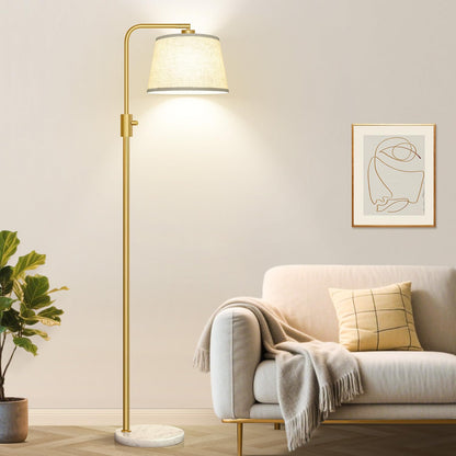 Modern Arc Floor Lamp with Linen Shade