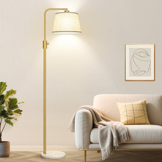 Modern Arc Floor Lamp with Linen Shade