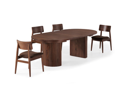 Solid Wood Extendable Round Dining Table Set