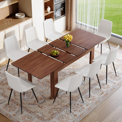 Large Walnut Dining Table Set for 6-10 People
