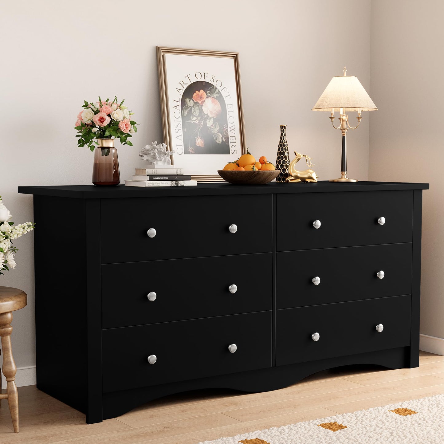 47.2" 6-Drawer Storage Dresser TV Stand