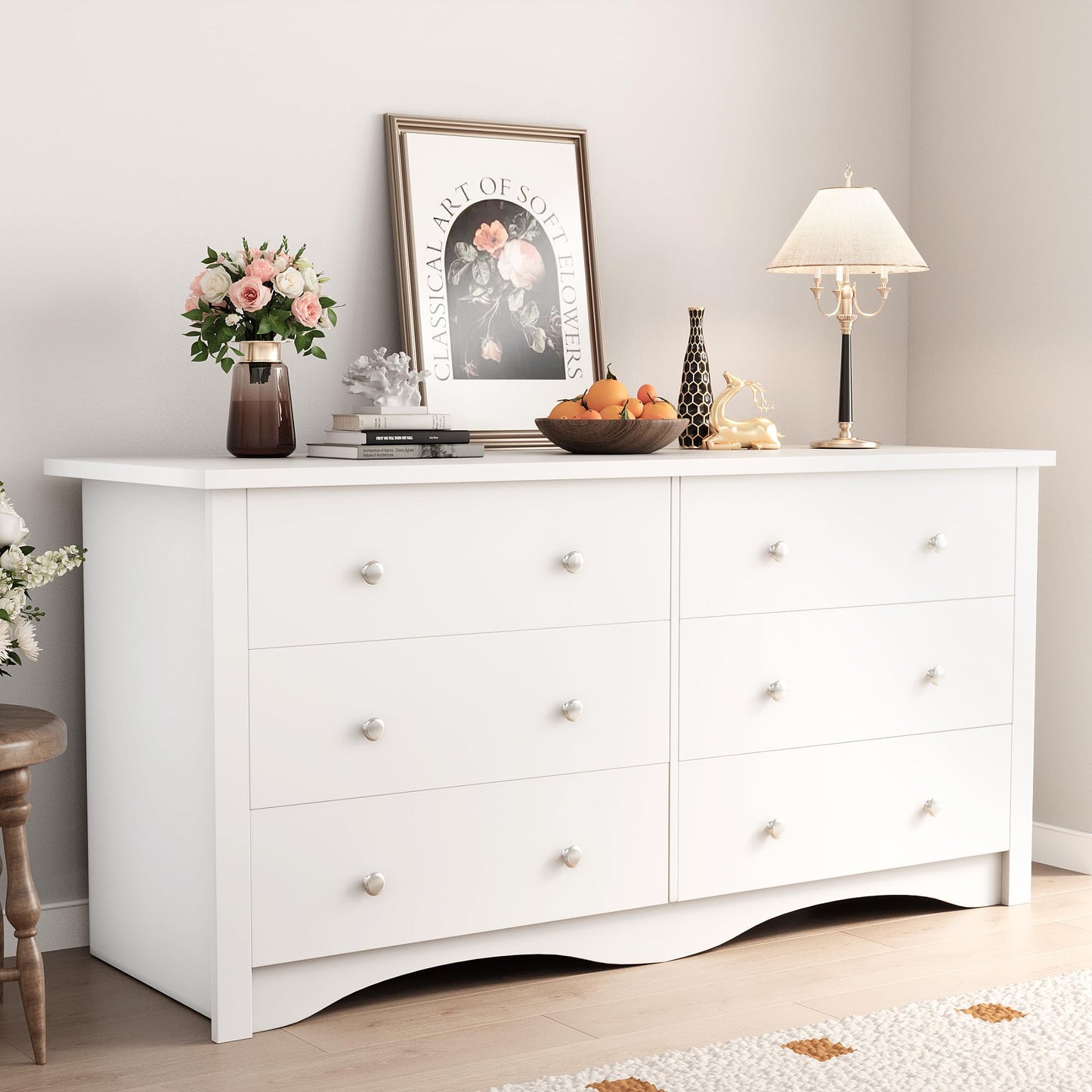 47.2" 6-Drawer Storage Dresser TV Stand