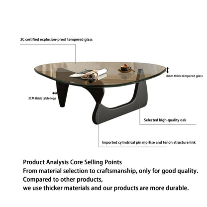 Modern Abstract Glass Coffee Table for Living Room