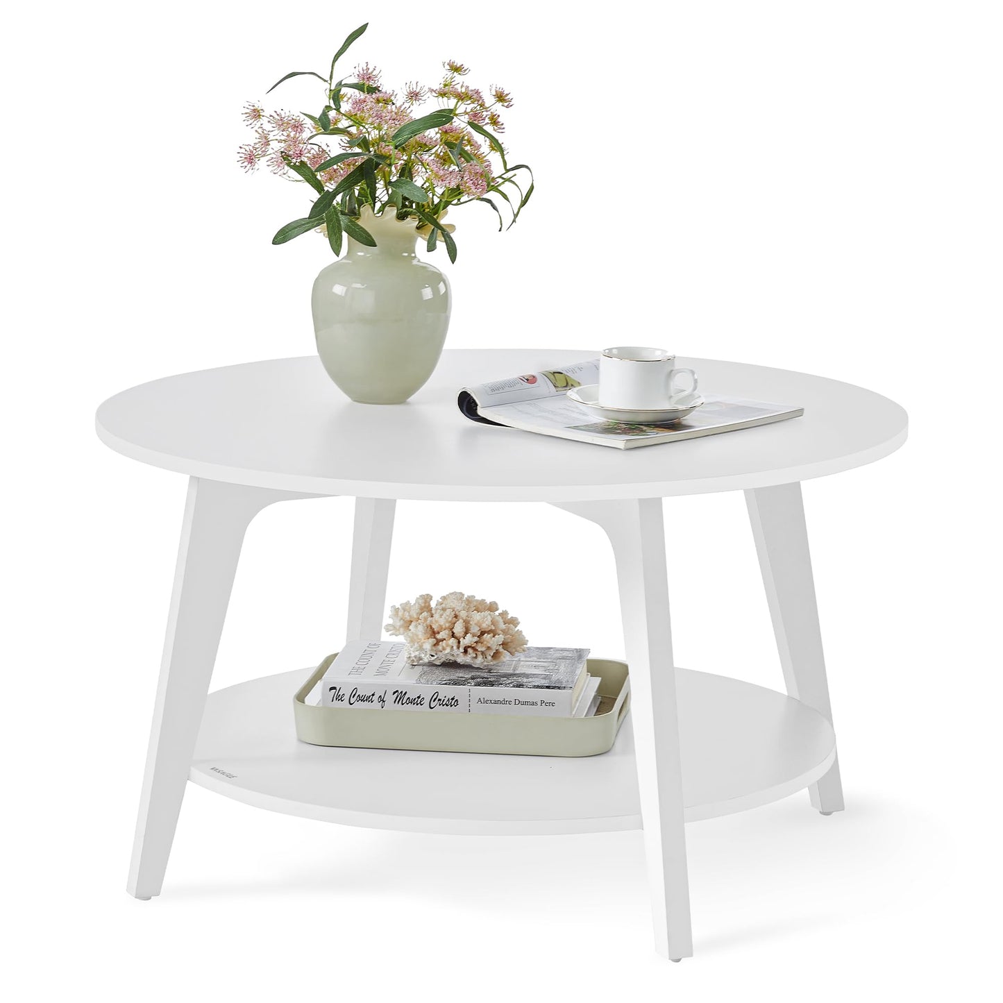 VASAGLE Round Coffee Table, for Living Room