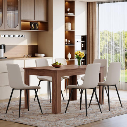 Large Walnut Dining Table Set for 6-10 People