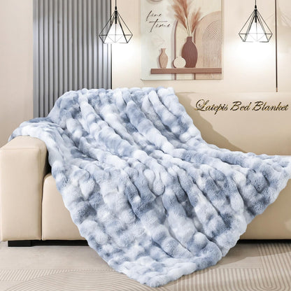 Luxury Faux Fur Bubble Throw Blanket