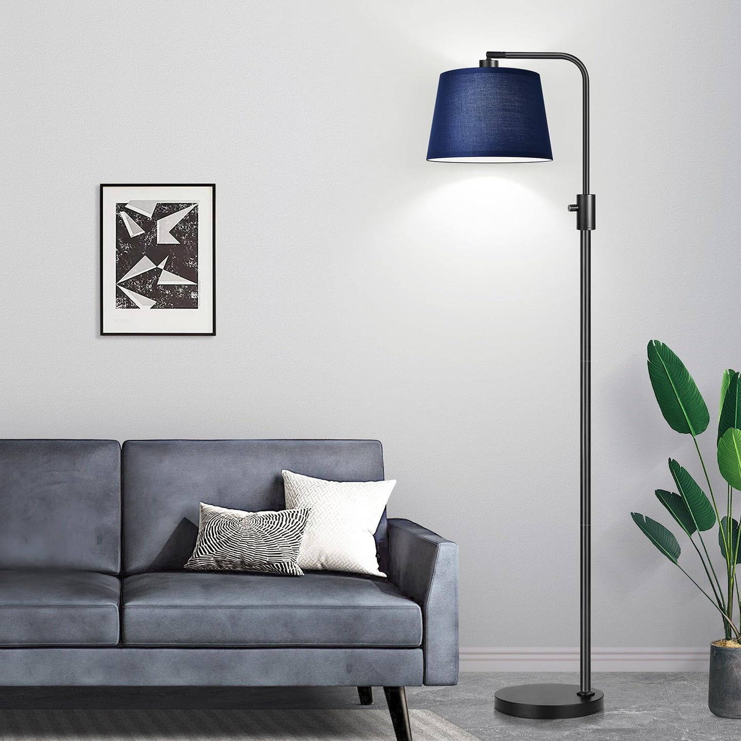 Modern Arc Floor Lamp with Linen Shade