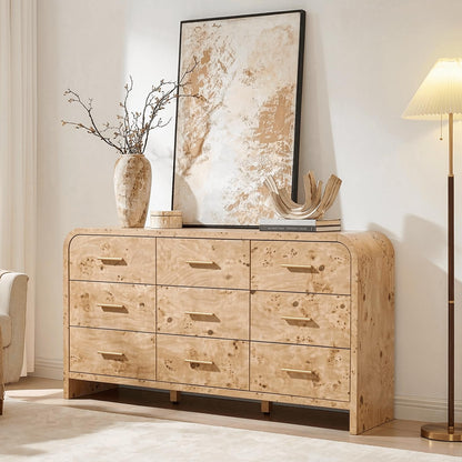 Modern Curved Drawer Dresser TV Stand