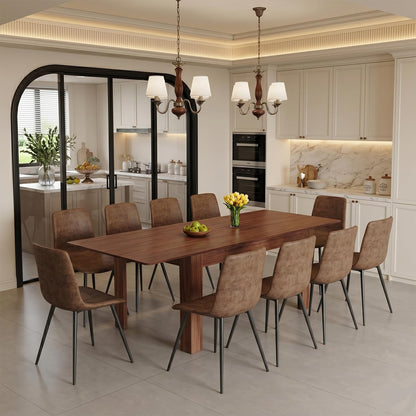 Large Walnut Dining Table Set for 6-10 People