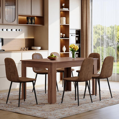 Large Walnut Dining Table Set for 6-10 People