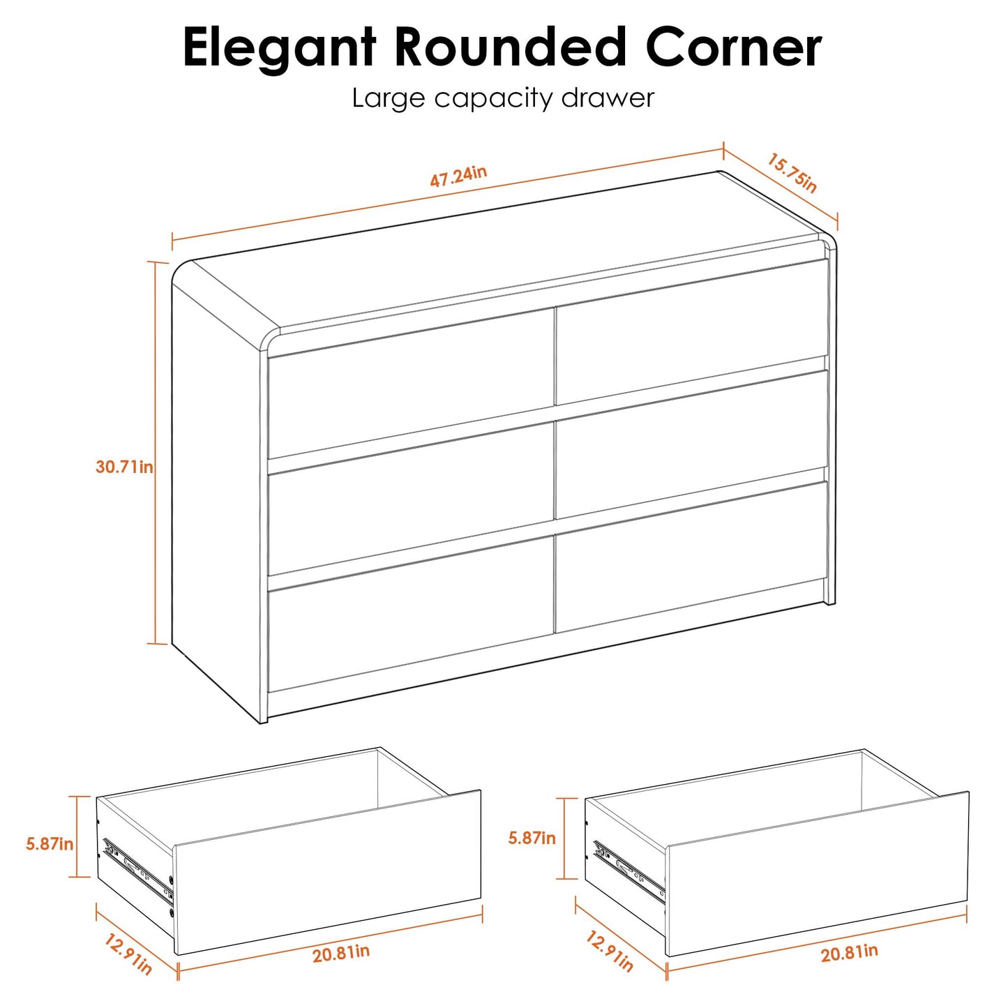 Oransail Modern Drawer Dresser
