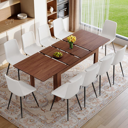 Large Walnut Dining Table Set for 6-10 People