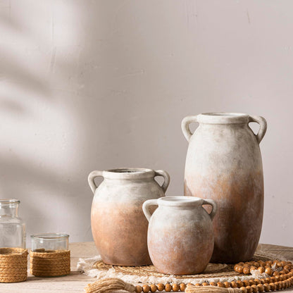 Large Rustic Ceramic Farmhouse Flower Vase