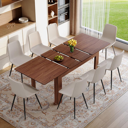 Large Walnut Dining Table Set for 6-10 People