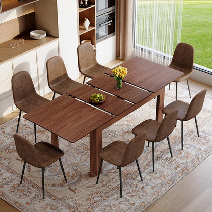 Large Walnut Dining Table Set for 6-10 People
