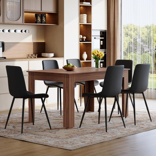 Large Walnut Dining Table Set for 6-10 People