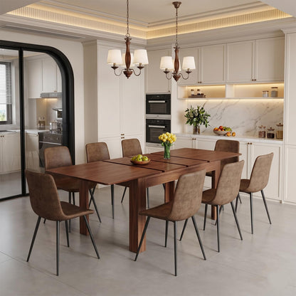 Large Walnut Dining Table Set for 6-10 People