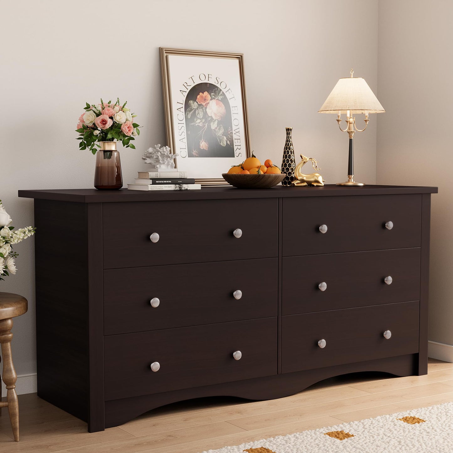 47.2" 6-Drawer Storage Dresser TV Stand