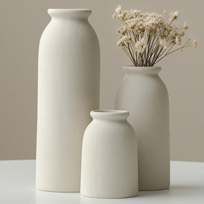 Set of 3 Modern Boho Ceramic Decorative Vases