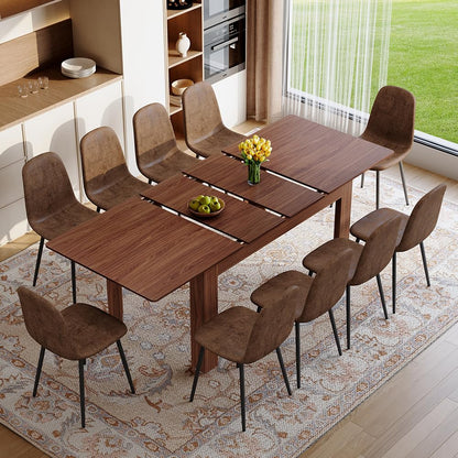 Large Walnut Dining Table Set for 6-10 People
