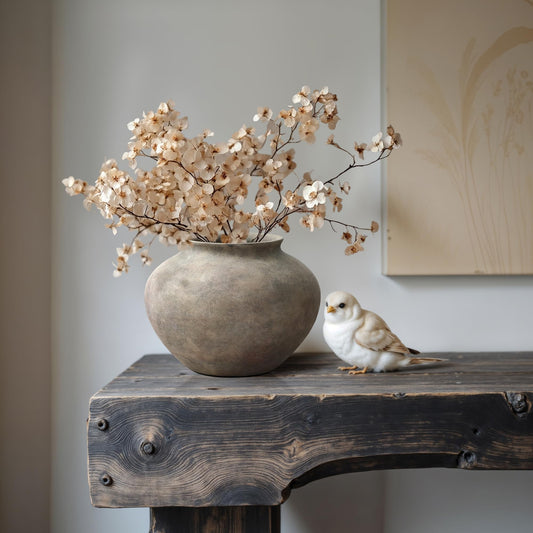 Rustic Ceramic Terracotta Vase with Earthy Finish
