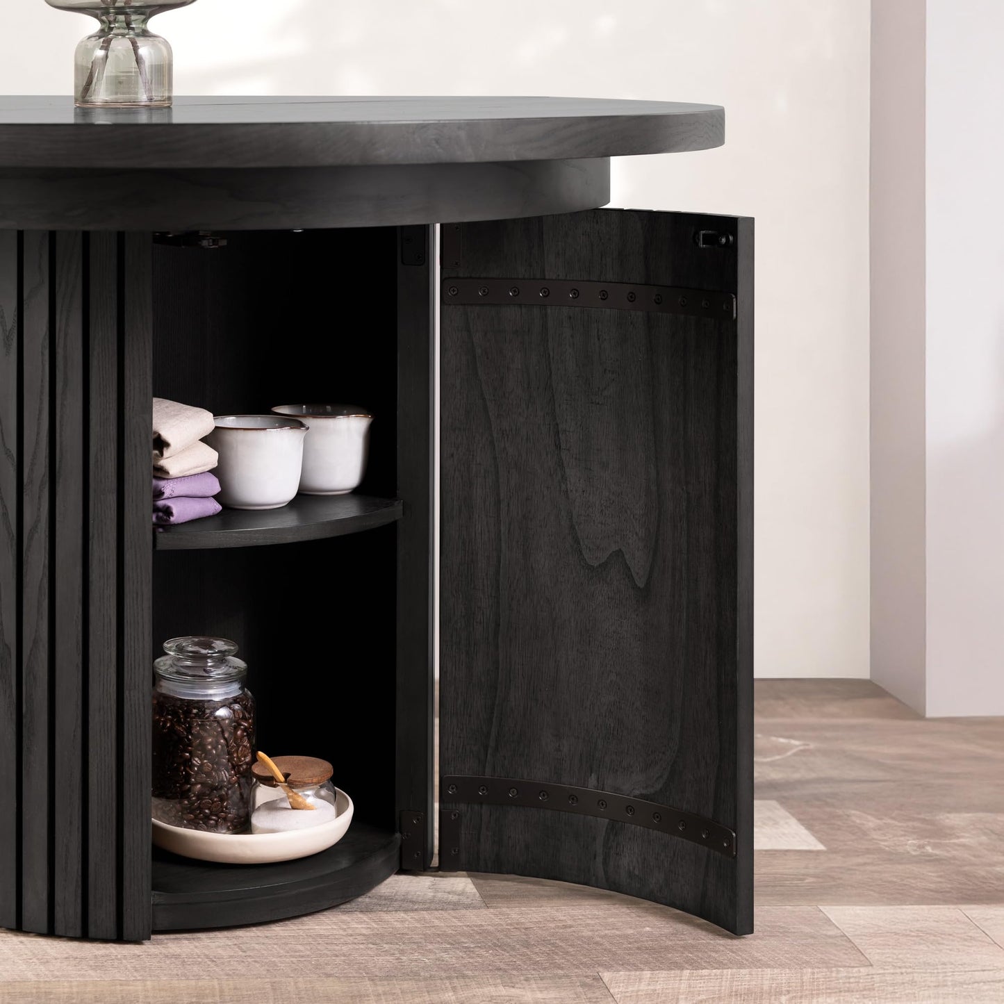Solid Wood Extendable Round Dining Table Set